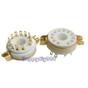 10PCs Gold Plated Ceramic Audio Tube Socket 12Pin for 9MN8 8AC9 50CA10 Tubes - Picture 1 of 6