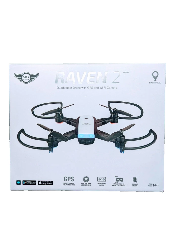 Sky Rider Raven 2 Quadcopter Drone With GPS and Wi-fi Camera Drwg538b Black