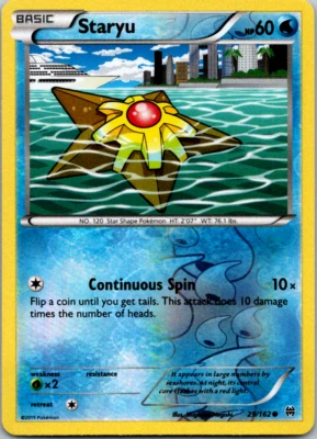 Pokemon TCG Staryu XY BREAKthrough 29/162 Reverse Holo Common Card NM - Image 1 of 2