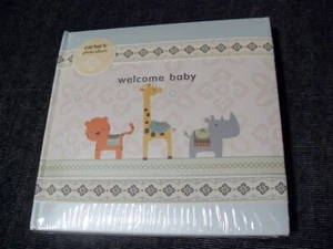 NEW Carter's Photo Album WELCOME BABY Tiger Giraffe Rhino Holds 60 ~ 4x6 Photos - Picture 1 of 8