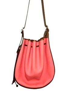 Italienische Lederhandtasche Schultertasche Kordelzug Schnalle Eimer Handarbeit von Il Gancio - Bild 1 von 11