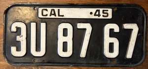 California License Plate Vintage 1945 - YOM - CA classic car antique automobile - Picture 1 of 7