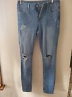 Womens Old Navy Super Skinny Jeans Size 6  28 Inseam Distressed  Blue