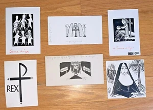 6 1950s VOICE OF ST. JUDE Religious Original Caricatures by PATRICIA WATTERS #7 - Picture 1 of 11