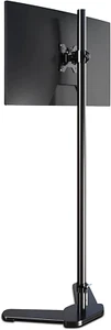 Single Monitor Mount, Extra Long Monitor Stand, 47 Inch Pole Black Stand, Monito - Picture 1 of 7