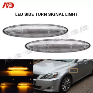 2X Sequential LED Side Marker Signal Light Lamp For Lexus IS250 IS350 SC430 E350 - Foto 1 di 7