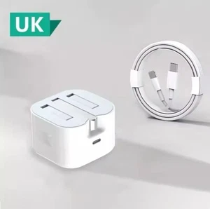 iPhone 17 16 15 14 13 Pro Max Fast 25W USB-C PD Plug Charger Adapter Cable - Picture 1 of 9