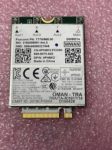 Dell Latitude 5420 5424 7424 T77W968 DW5821e Snapdragon X20 LTE PH6K2 0PH6K2 - Picture 1 of 3