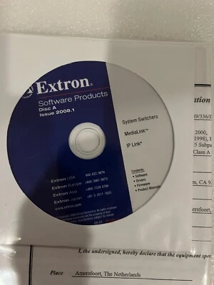 EXTRON Software Disc & User's Manual MLS 100A, MLS 102 VGA, MLS 103V, MLS 103 SV - Image 1 of 2