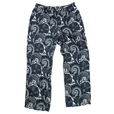 J. Pantalones Ratti Midnight Paisley Satén Colección Crew Talla 14 Negro Gris Foto 1 de 4