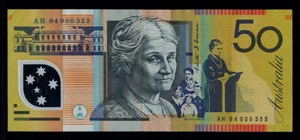 AUSTRALIA • 2004 • $50 Note • Great Serial Number! AH 04000555 - Imagen 1 de 2