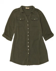 OASIS Womens 3/4 Sleeve Shirt Dress UK 16 Large Green Modal CV03 - Picture 1 of 3