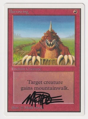 Signed Burrowing LP Unlimited Edition Artist Mark Poole 1993 MTG Magic Uncommon! - Image 1 of 2