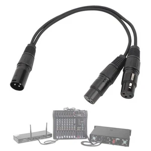 1 Male XLR Input To 2 Female XLR Output Cable Y Type Adapter Conversion Cabl L2S - Picture 1 of 10