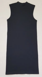 Womens black High Neck Sleeveless Bodycon Ribbed Dress Size S 10 New with tags - Picture 1 of 8