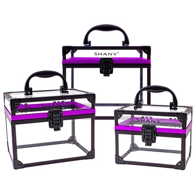 SHANY Clear Cosmetics and Toiletry Train Case with Secure Closure - Image 1 of 2