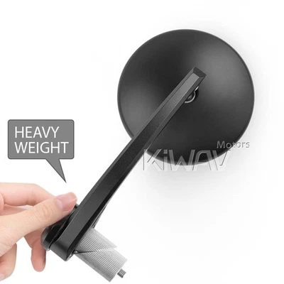 Espejos retrovisores de extremo de barra de peso pesado Eclipse negro 1" barra hueca ID 17-24mm se adapta a Victory Foto 1 de 4