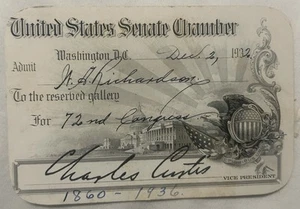 Charles Curtis Signed United States Senate Chamber - Imagen 1 de 1