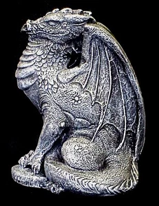 Estatua de dragón de 11" escultura mítica color peltre - Imagen 1 de 4