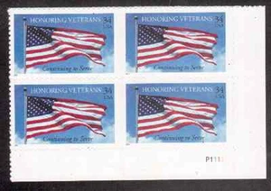 Scott # 3508...34 Cent...Honoring Veterans.. Plate Block...MNH - Picture 1 of 1