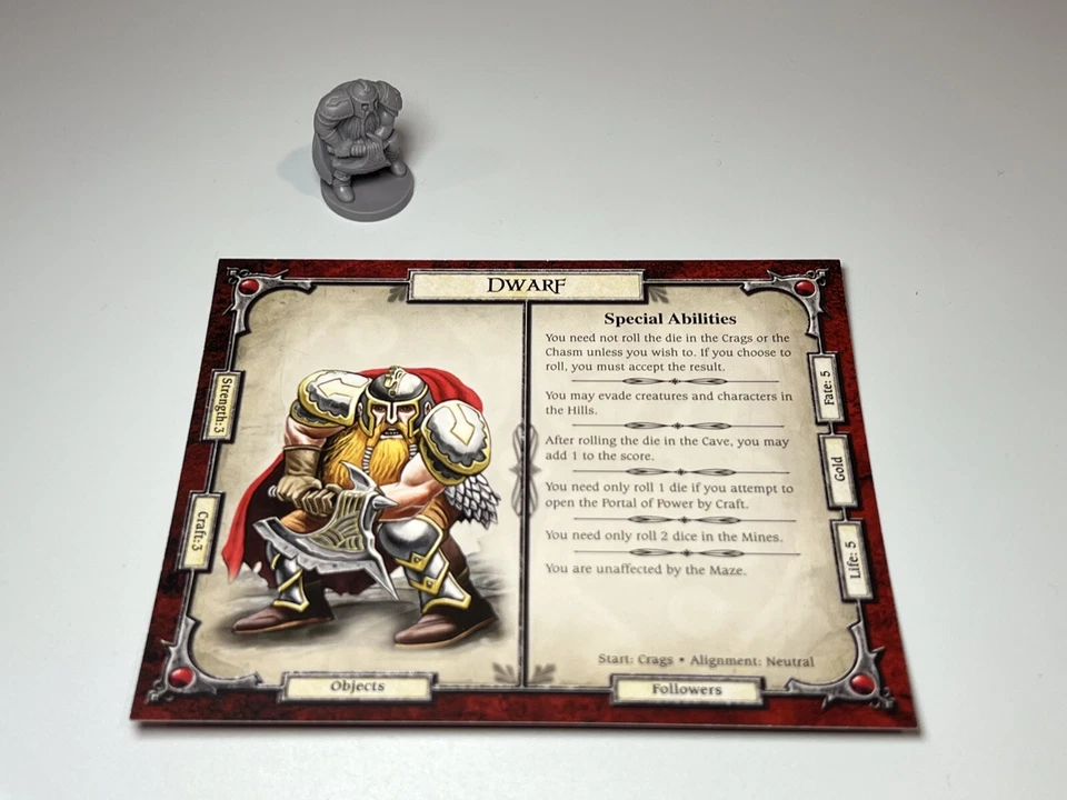 Talisman Dwarf Character Miniature  - Revised 4th Edition Game Piece + Card - Image 1 of 1