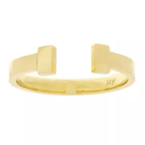 14k Yellow Gold Split Bar Fashion Ring Size 8 - 4.9mm 3.1 grams - Picture 1 of 4