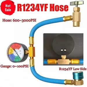 Self-Sealing R1234yf A/C Can Tap Gauge Hose Recharge AC Conditioning 1/2" ACME - Picture 1 of 9