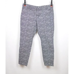 Gap Slim City Crop Pants Slacks Blue White Floral Design Women's Size 14 Long - Picture 1 of 10