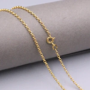 Pure Au750 18K Yellow Gold Chain 2mm Cable Rolo Link Necklace 2.3-2.5g 19.6in - Picture 1 of 4
