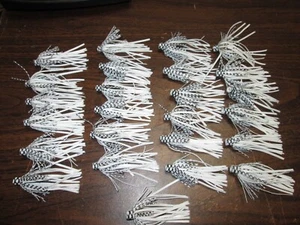 25 - QUICK CHANGE SILICONE RUBBER SKIRTS - 2 1/2" LONG -WHITE AND BLACK - Picture 1 of 8