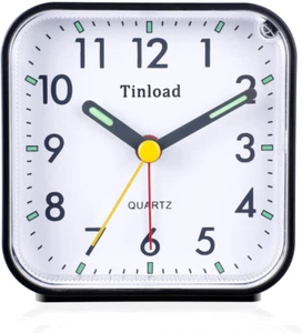 LED Desk Alarm Clock Nightlight Snooze Quiet Non Ticking Battery Powered Bedroom - Picture 1 of 12