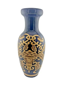 Orient Stil Gefäß Gold verziert Relief Handrolle Relief Design Vase - Bild 1 von 2