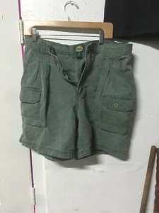Cabela's Canvas Cargo Carpenter Hiking Shorts Mens Size 34 Green Rare Vtg - Picture 1 of 6