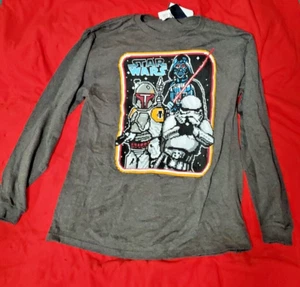 Star Wars T Shirt Youth XL X-Large NEW Darth Vader Boba Fett Stormtrooper Pixel - Picture 1 of 8