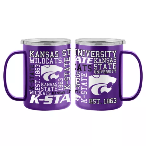 Kansas State Wildcats 15oz. Spirit Ultra Mug  Insulated  %100 Stainless Steel  H Cover