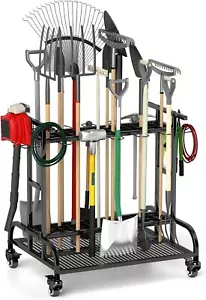 New-Garden Tool Organizer with Wheels, Large Capacity Garage Tool Organizer with - Picture 1 of 6