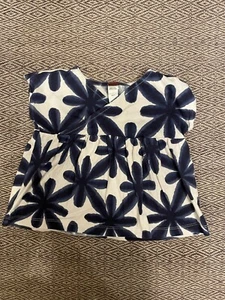Tea Collection Girls Sleeveless Top Blue Flower Print Size 3T - Picture 1 of 5