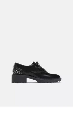 ZARA WOMENS TRACK SOLES  SHOES WITH STUDS BLACK SZ 6.5, 7.5 NEW - Image 1 of 4