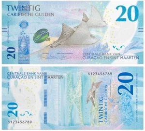 Curacao 20 Caribbean Guilder - 2025 QTY 1 Note USA SELLER NEW NOTE COA - Bild 1 von 2