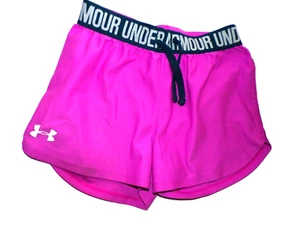 Girls Under Armour heat gear lavender drawstring Shorts Youth Medium Loose Ft R2 - Picture 1 of 3