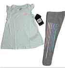 Nike Girls' Tunic Top and Leggings Set Outfit Dark Grey Heather 3T 4T