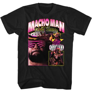 Macho Man Randy Savage Collage WWE Wrestling Oh Yeah Men's T Shirt - Picture 1 of 5