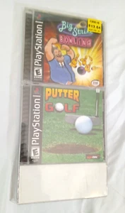 PS1 Games Big Strike Bowling & Putter Golf Playstation (2 Pack) Original Sealed - Picture 1 of 7