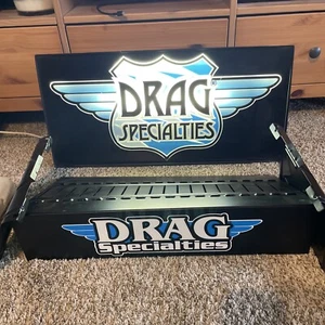 Vintage Drag Specialties Lighted Sign with Shelf. Motorcycle Advertisement - Picture 1 of 10