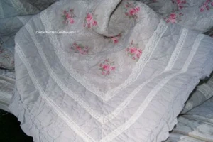 Tagesdecke LOUISA 260x260 cm Grau Rosa Plaid Landhaus Vintage Clayre Eef Quilt - Bild 1 von 9