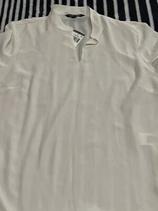 Blusa para mujer Lauren Ralph Lauren Marfil Chifón Top Camisa Talla M Mangas con Volantes - Imagen 1 de 5