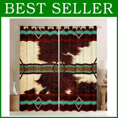 Geometric Stripe Cowhide Blackout Drapes - Set of 2 - Image 1 of 4