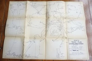 Mapa de vías del área SNCV Charleroi 1968 mapa ferroviario de Bélgica - Imagen 1 de 5