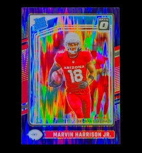 MARVIN HARRISON JR. ROOKIE ELECTRIC REFRACTOR RARE Purple Holo RC ARIZONA - Picture 1 of 5