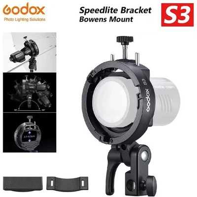 Godox S3 Flash Speedlite Bracket Bowens Mount Holder fr V100 V860III AD200 AD300 - Image 1 of 4